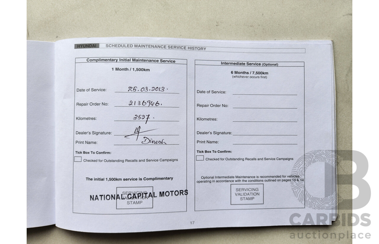 1/2013 Hyundai i30 Active GD 5d Hatchback Red 1.8L