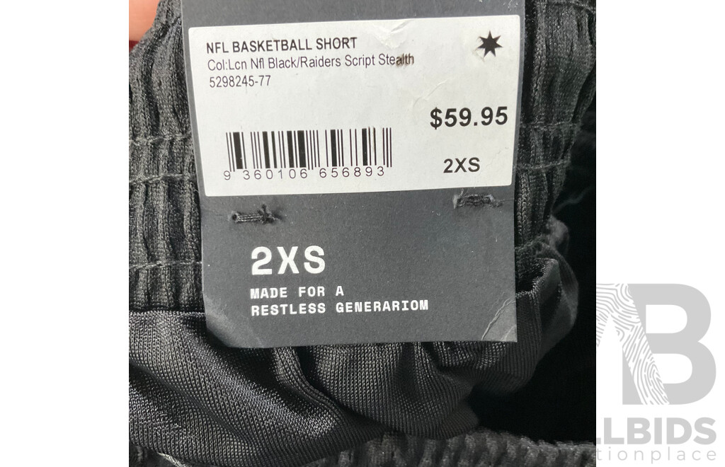 NFL Basketball Raiders Shorts - Size 2XS - Lot of 2