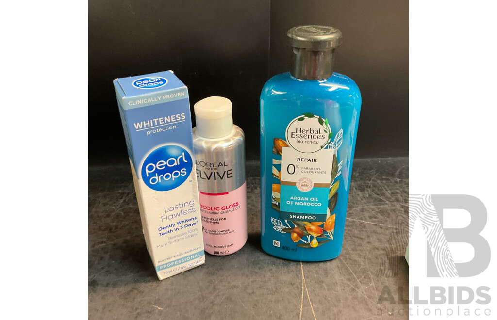 Assorted Bathroom, Beauty, Cosmetic Items and More