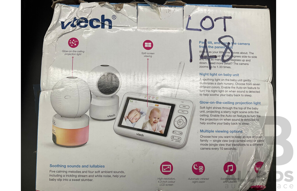 VTECH Video & Audio Monitor and ENERGIZER 180 Lumens Rechargable Headlamp - Lot of 2