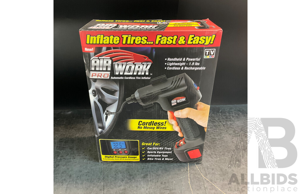 Airwork Automatic Cordless Tire Inflator & Full Boar 3/8 Air Ratchet Wrench &  Full Boar Air Cutting Saw