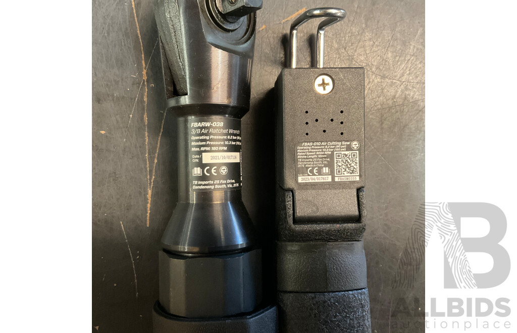 Airwork Automatic Cordless Tire Inflator & Full Boar 3/8 Air Ratchet Wrench &  Full Boar Air Cutting Saw