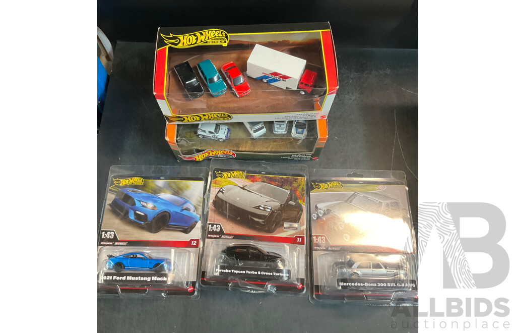 Assorted Hot Wheels Premium Set & 1:43 Diecast Cars