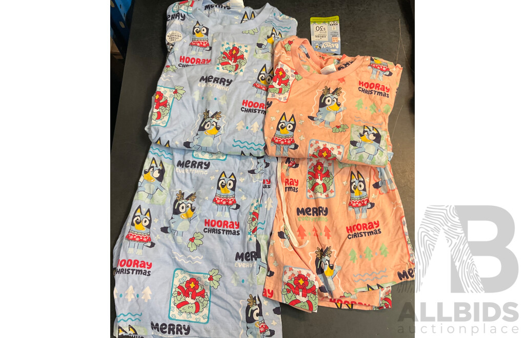 Bluey Size S/M Christmas Pajama Set & U.S POLO ASSN Size XL T-Shirt & Common Shorts Size 40 X2 & ANKO Backpack