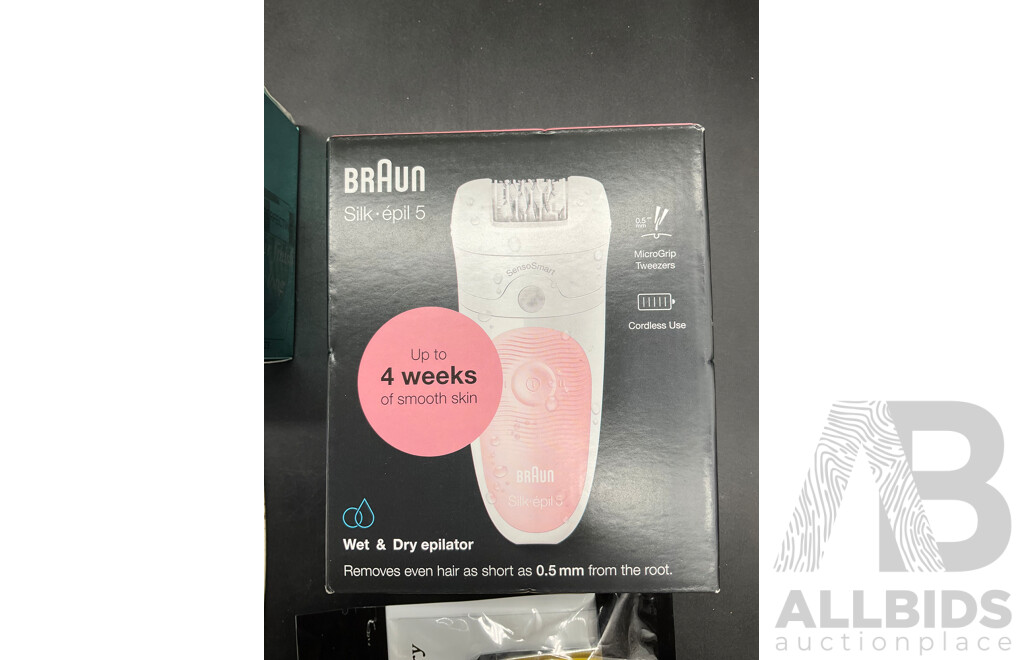 BRAUN Silk-epil 5 Epilator, MANICARE Products and OLAY Whip Cream - Lot of 5