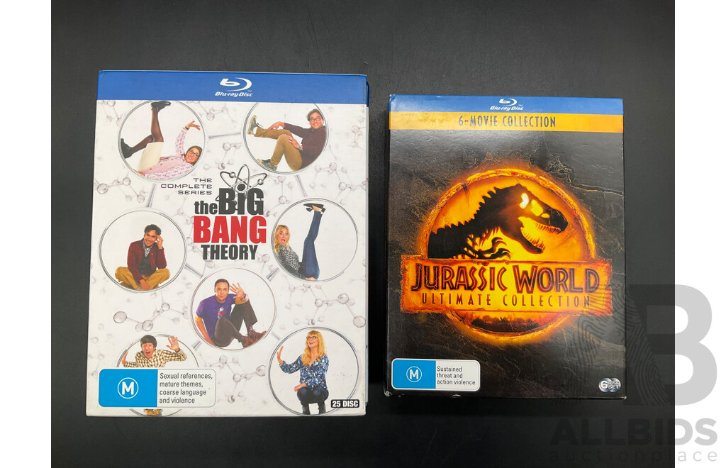 The Big Bang Theory Complete DVD's Collection and Jurassic World Ultimate 6 Movie Collection - Lot of 2