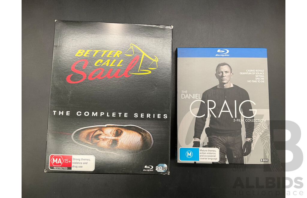 The Daniel Craig 5 Fiml DVD's Collection and Better Call Saul the Complete DVD's Series - Lot of 2