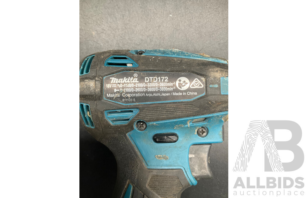 MAKITA 18V Impact Driver (DTD172) Skin Only  and (DTD146) Skin Only, FOXR 11in1 Kinefe Multi Tool (x2) - Lot of 4