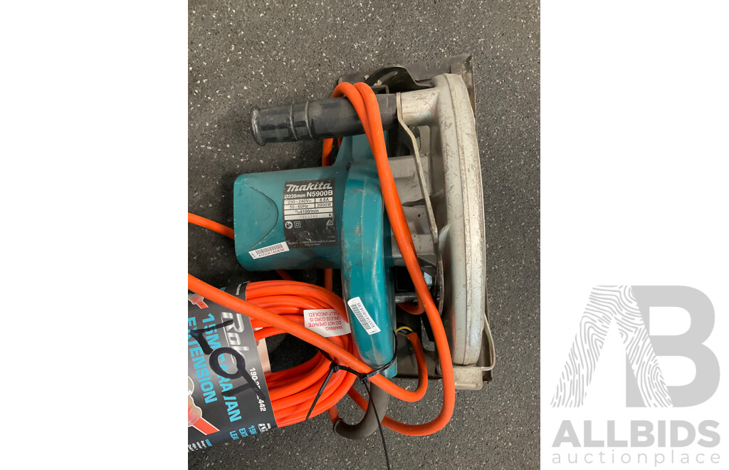 MAKITA Circular Saw (N5900B) and RAK 15m Extension Lead - Lot of 2