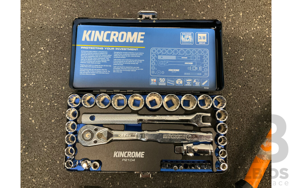KINCROME Socket Set, CRAFTRIGHT Socket Set, Bolt Cutter and CABAC KME-2 Cable Cutter - Lot of 4