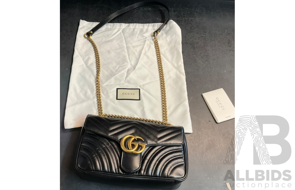 Ladies Black Crossbody Bag Branded Gucci 