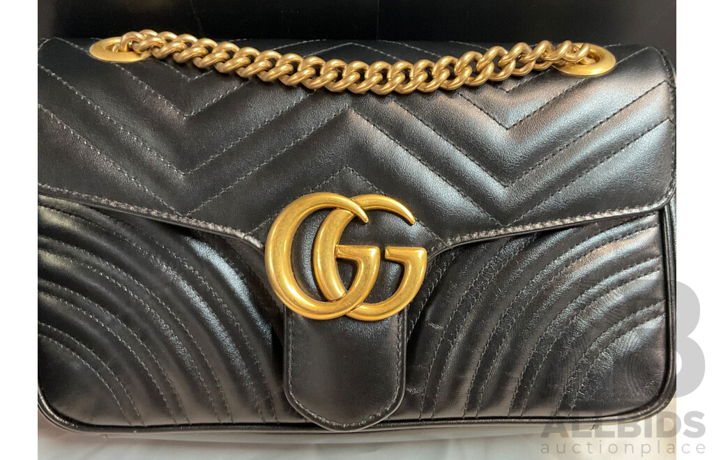 Ladies Black Crossbody Bag Branded Gucci 