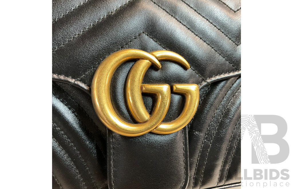 Ladies Black Crossbody Bag Branded Gucci 