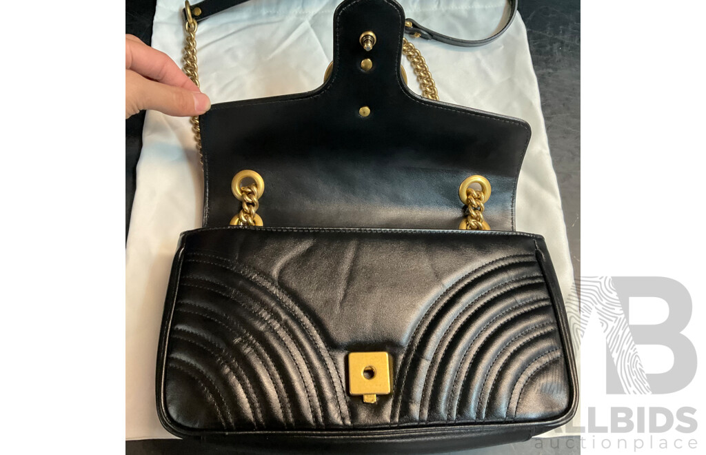 Ladies Black Crossbody Bag Branded Gucci 