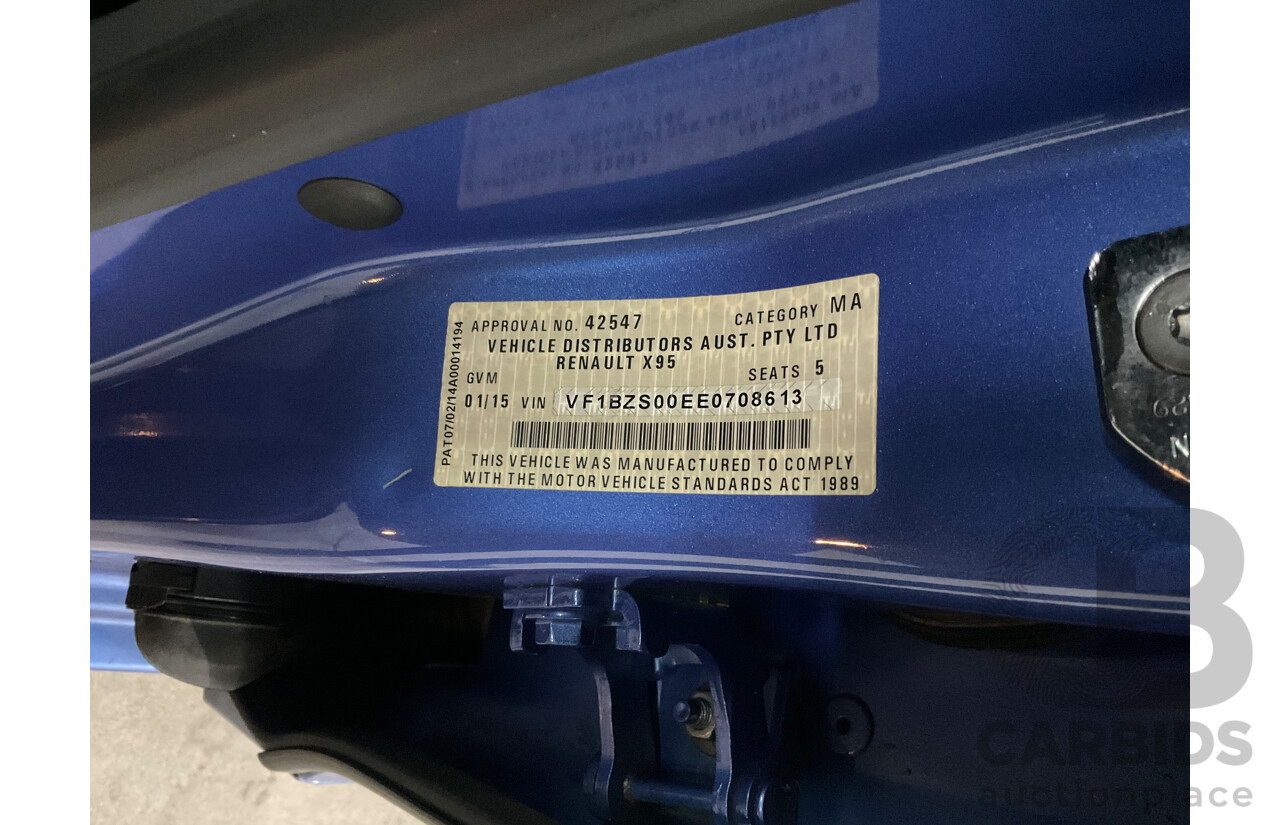 1/2015 Renault Megane GT-Line B95 MY14 5d Hatchback Malta Blue Metallic Turbo Diesel 1.5L