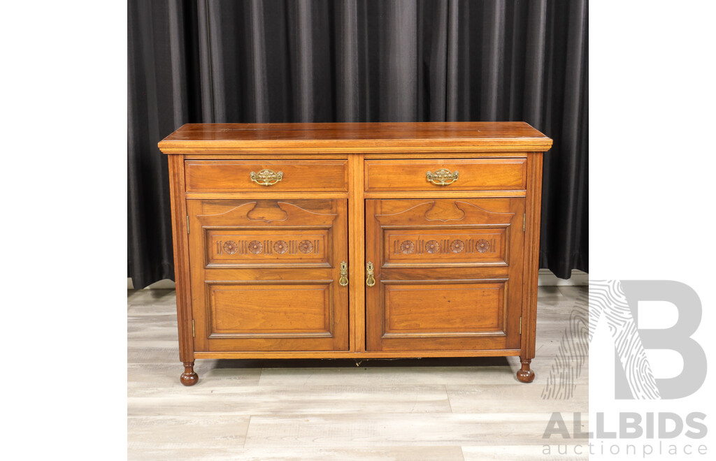 Late Edwardian Oak Two Door Sideboard