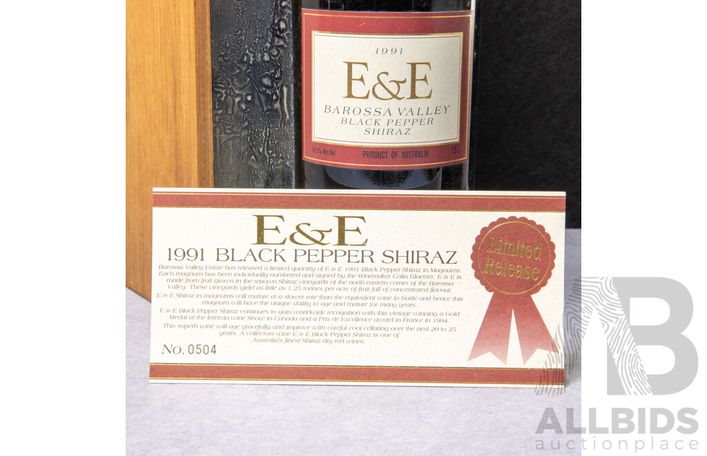 Barossa Valley Estate E&E Black Pepper Shiraz Magnum in Presentation Case