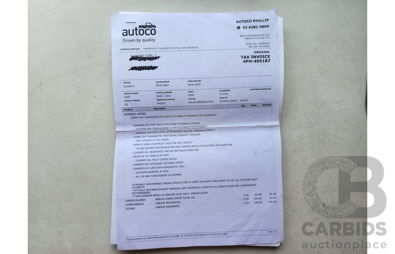 6/2011 Audi Q5 2.0 TDI Quattro 8R MY12 4d Wagon White 2.0L