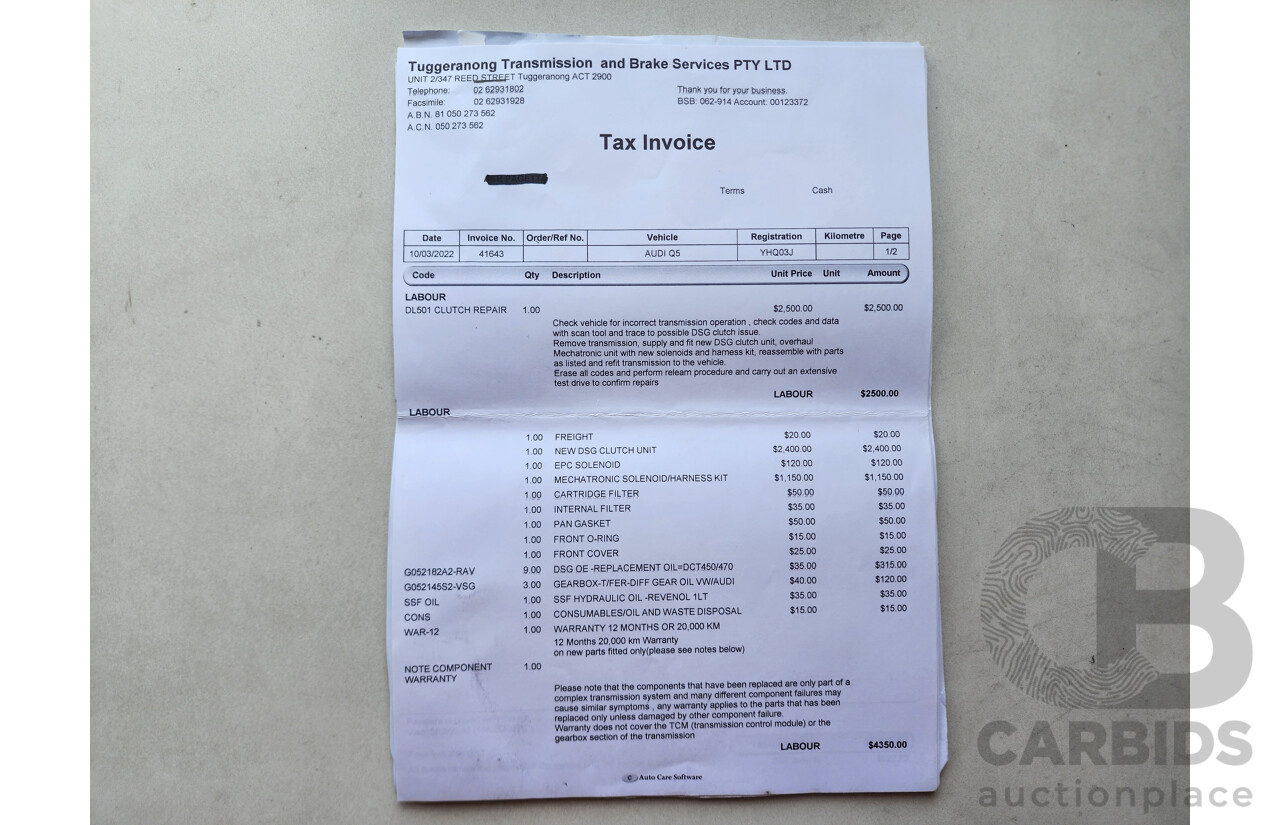 6/2011 Audi Q5 2.0 TDI Quattro 8R MY12 4d Wagon White 2.0L