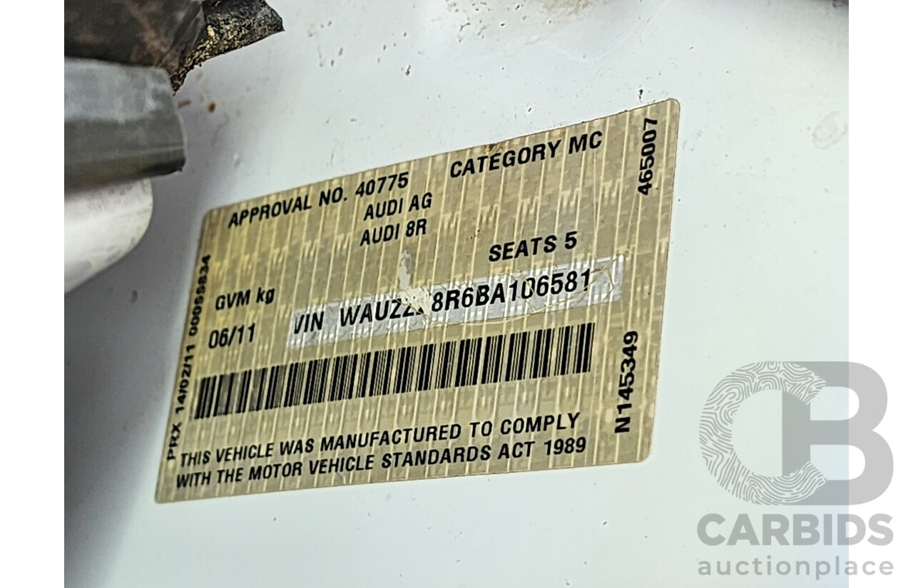 6/2011 Audi Q5 2.0 TDI Quattro 8R MY12 4d Wagon White 2.0L