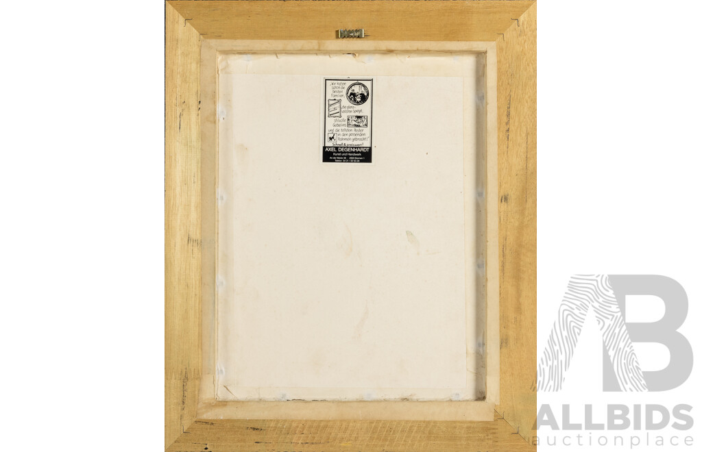 Artist Unknown (20th Century, German) Thought Jungle, Wonderful Original Mid-Century Mixed Media Acrylic on Board, 41 X 34 Cm (frame)