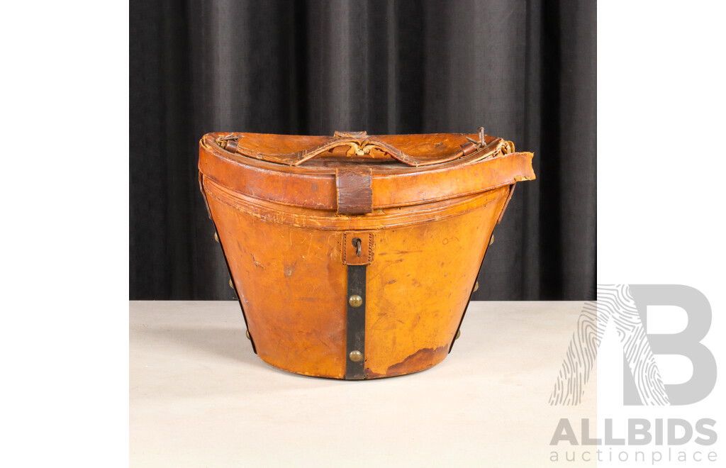 Late Georgian Leather Hat Box