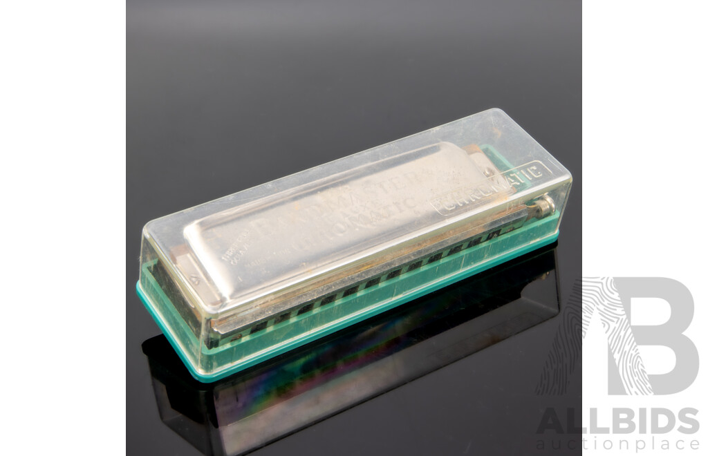 Vintage Cased Band Master De Lux Chromatic Harmonica