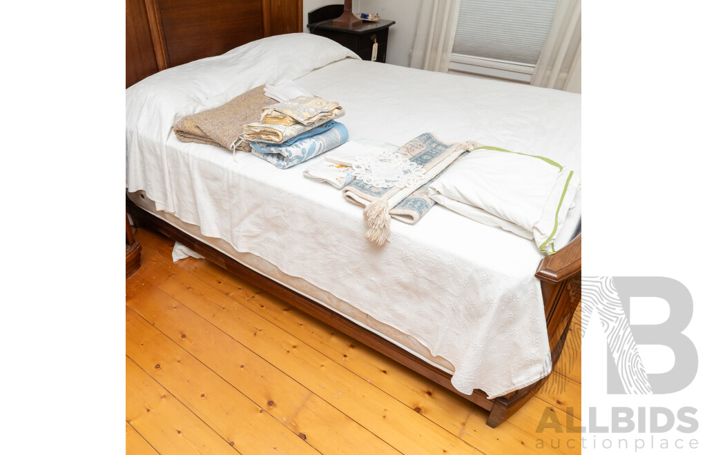 Art Deco Oak Queen Size Bed