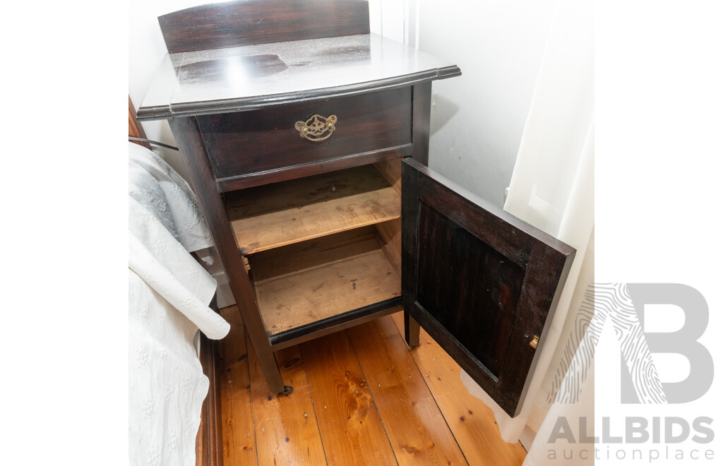 Late Edwardian Painted Serpentine Front Pot Cupboard