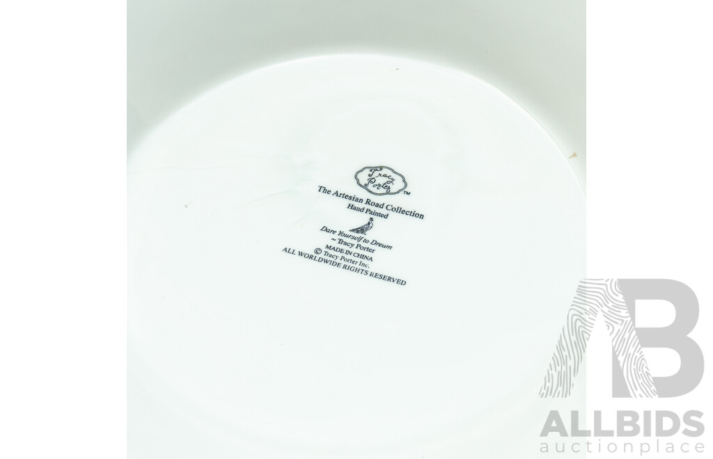 Large Ceramic Peacock Themed Glazed Jardinier by Tracy Porter