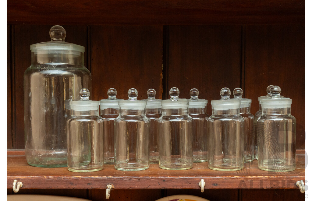 Collection of Glass Lidded Vessels