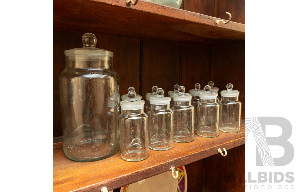 Collection of Glass Lidded Vessels