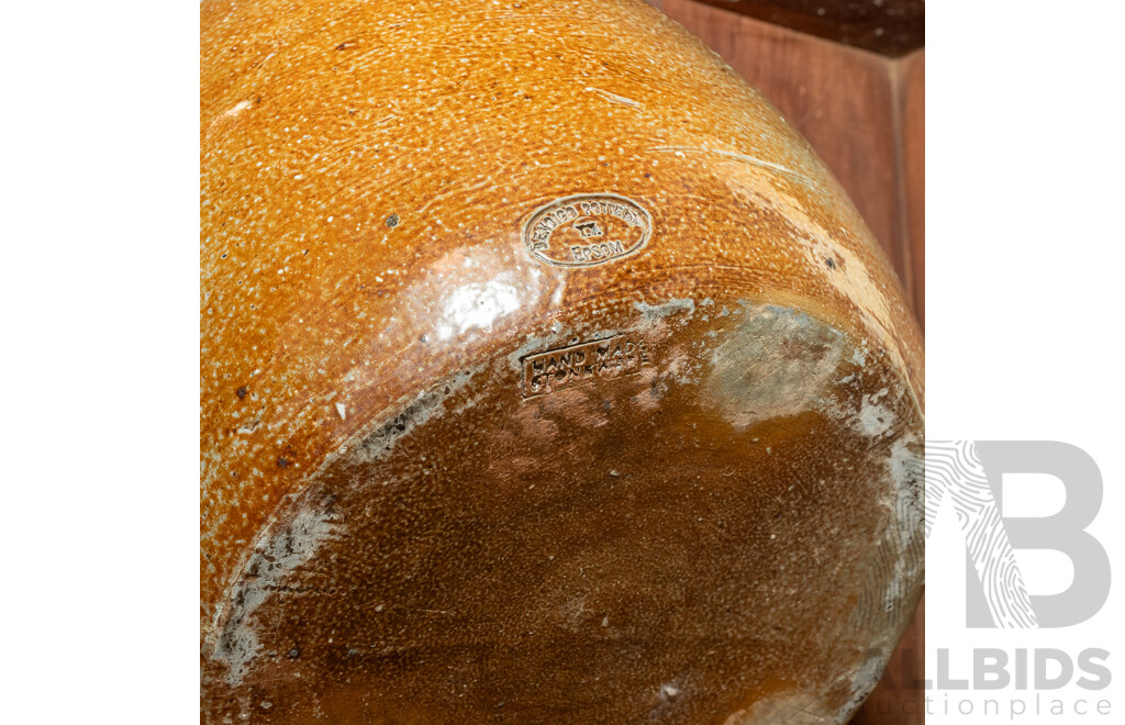 Vintage Salt Glaze Lidded Bread Croc by Bendigo Pottery