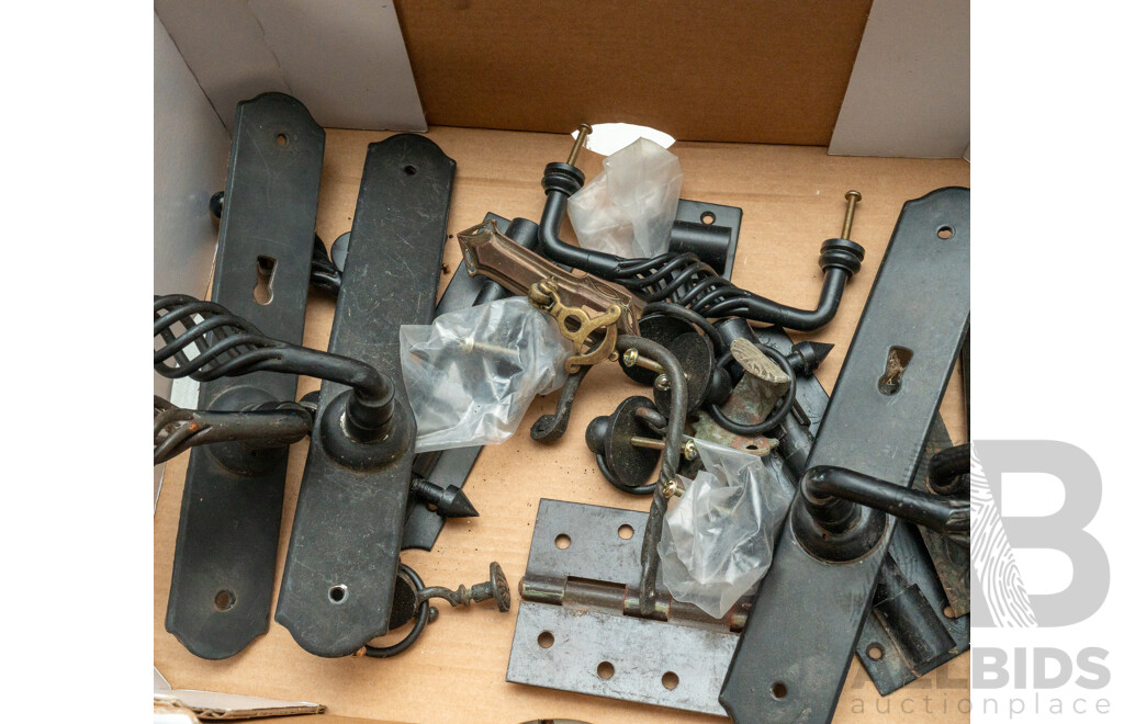 Collection of Reproduction Metal Door Hardware (4)
