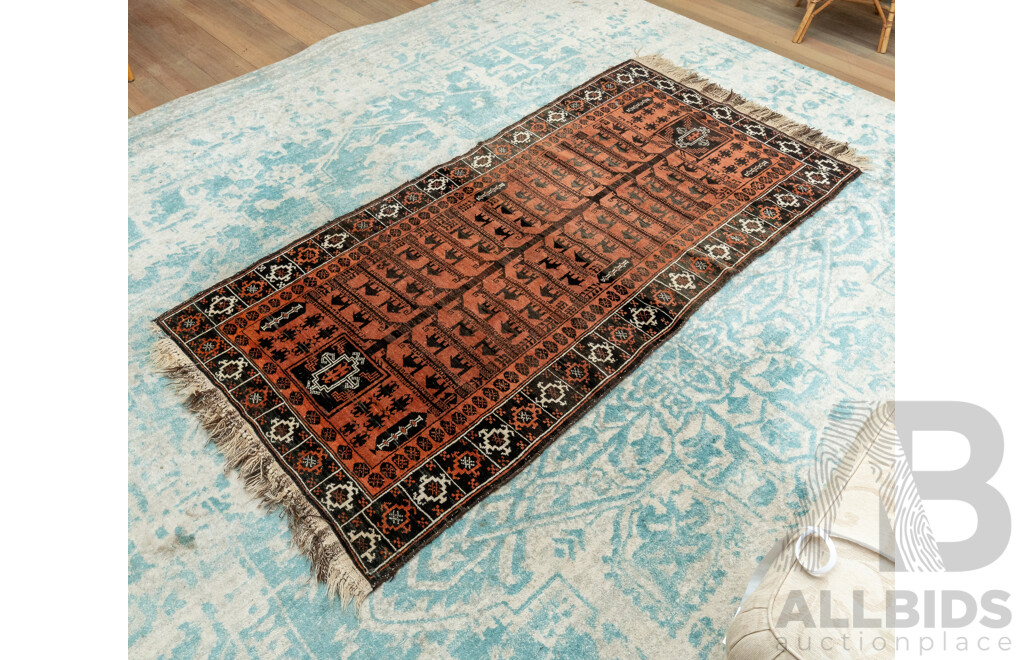 Vintage Persian Baluchi Vegetable Dye Floor Rug