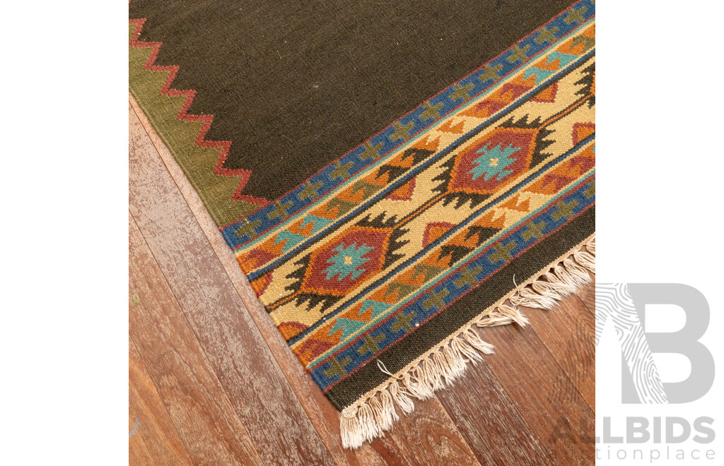 Vintage Persian Vegetable Dye Kilim Floor Rug