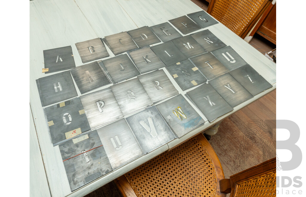 Collection of Aluminium Alphabetical Stencils
