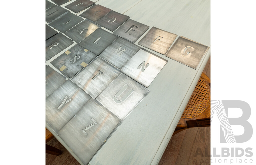 Collection of Aluminium Alphabetical Stencils