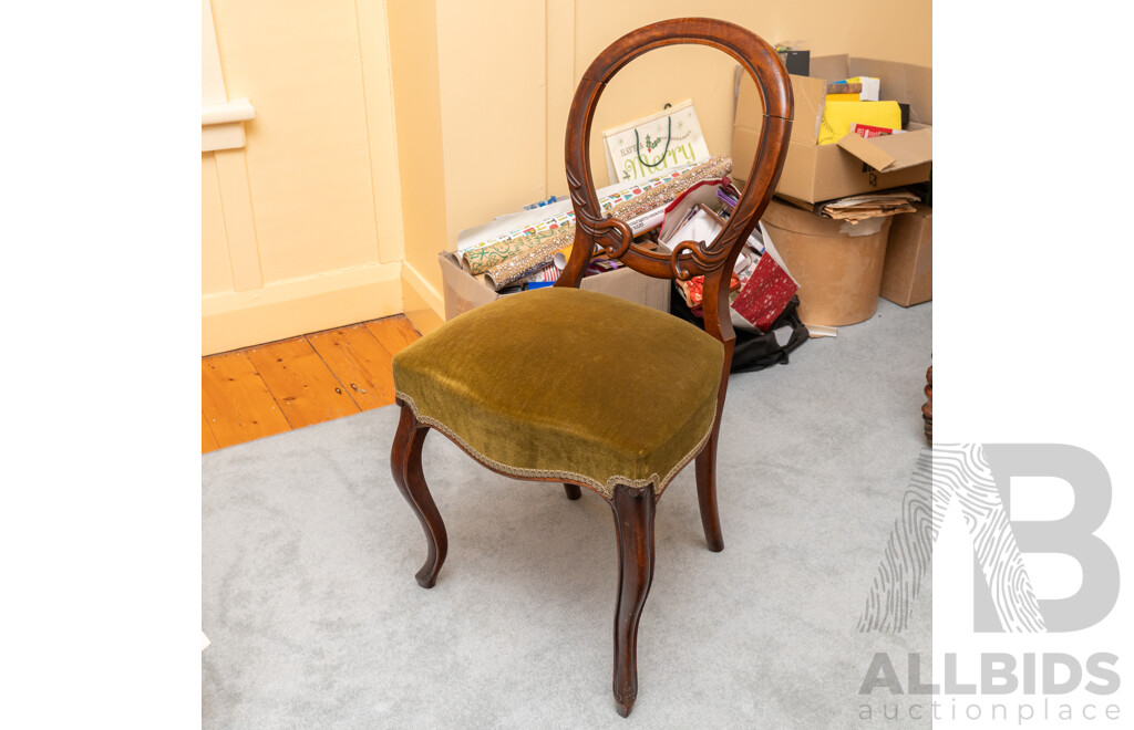 Single Victorian Mahogany Balloon Back Dining Chair