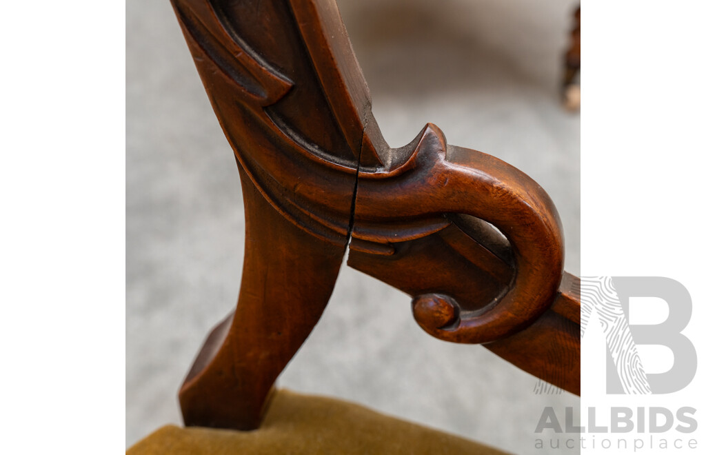 Single Victorian Mahogany Balloon Back Dining Chair