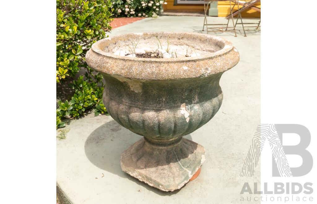 Pair of Cast Concrete Urn Form Planters