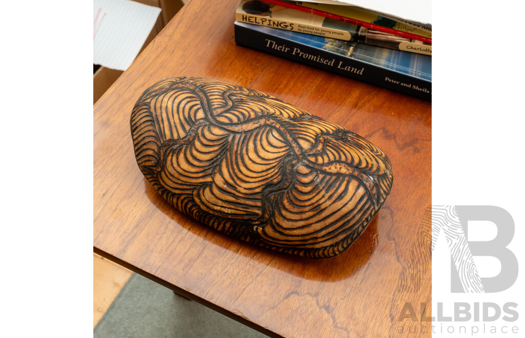 Vintage Carved Timber Coolamon