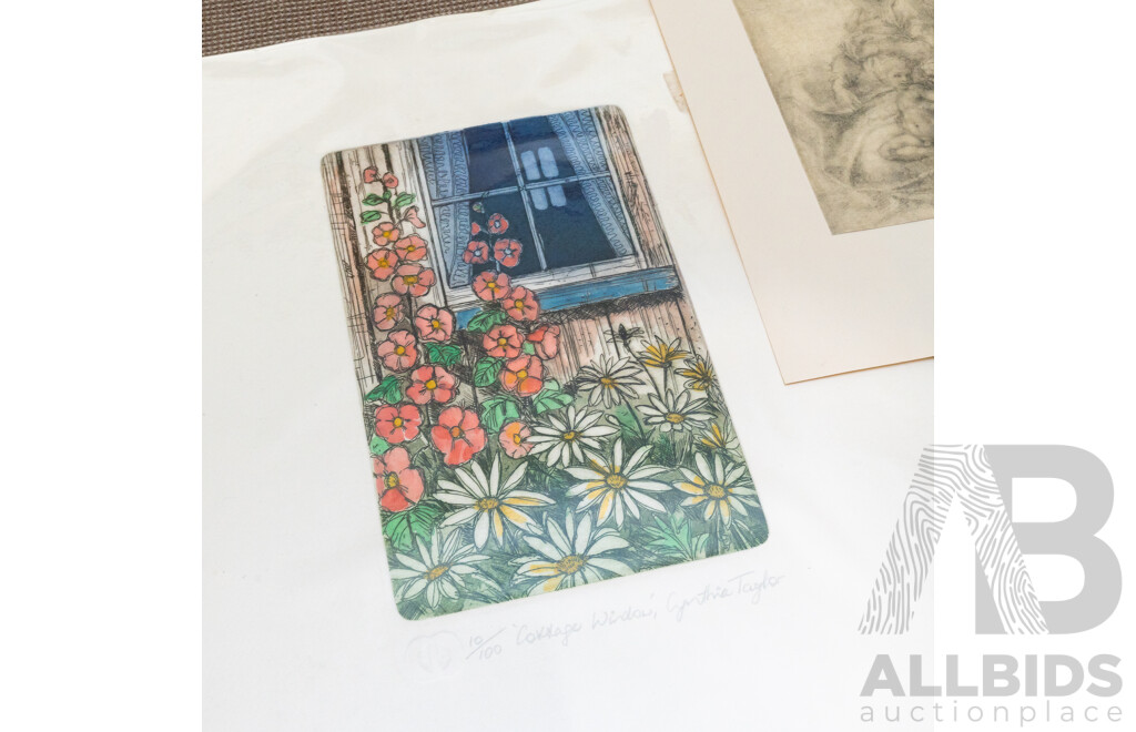 John Brusdon (20th Century, British, 1933-2014) & Cynthia Taylor (20th Century, New Zealander, 1947-), Trio of Hand Coloured Editioned & Signed Etchings,