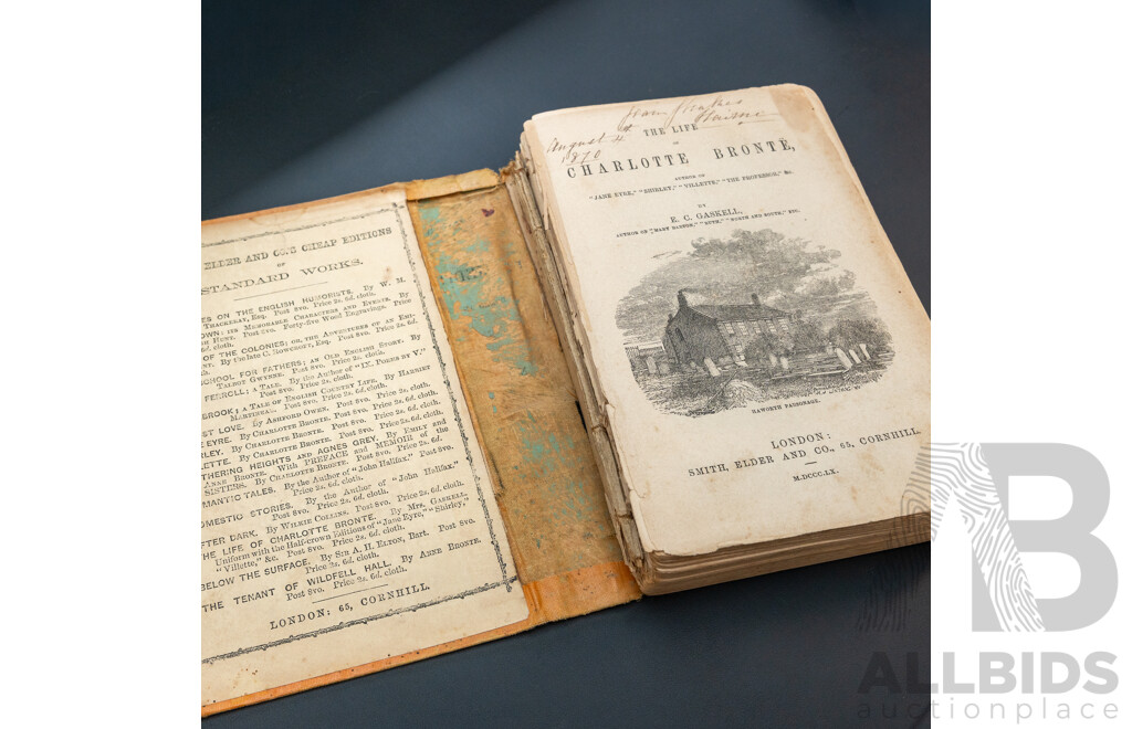 The Life of Charlotte Bronte by E.C. Gaskell (19th Century, British, 1810-1865), London: Smith, Elder & Co, 1860