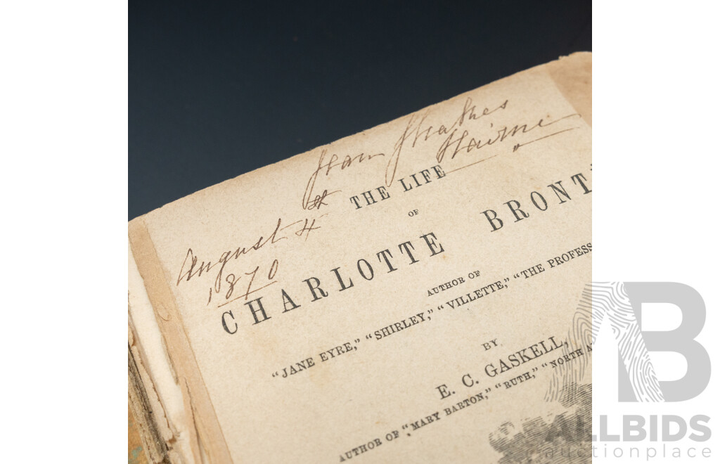 The Life of Charlotte Bronte by E.C. Gaskell (19th Century, British, 1810-1865), London: Smith, Elder & Co, 1860