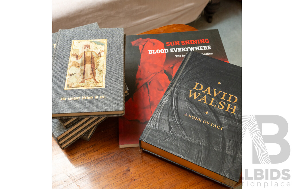 Collection of Varied Art Related Books Including Seven Volume Contact History of Art Books Published 1965, David Walsh - a Bone of Fact & The Art of Victor Gordon