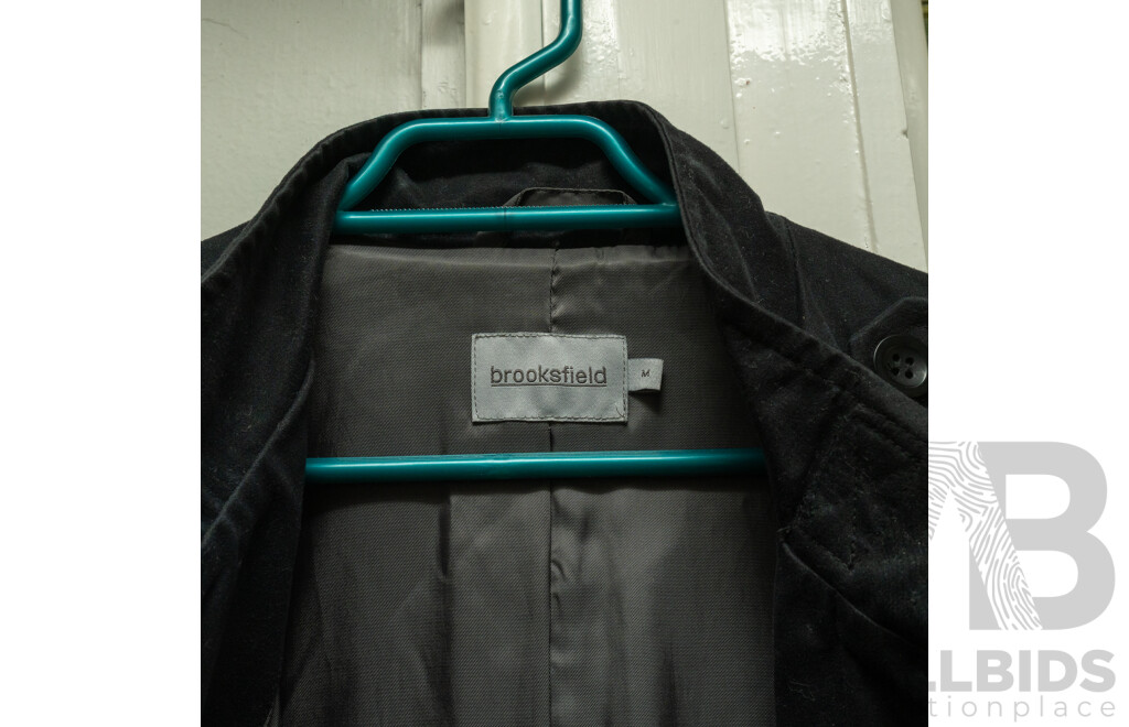 Pair of Men's Jackets, Assembly New York Linen Cardigan Jacket Sz XL (Never Worn; Tag Still Attached) & Black Brooksfield Lined Button Up Jacket - Sz M (2)