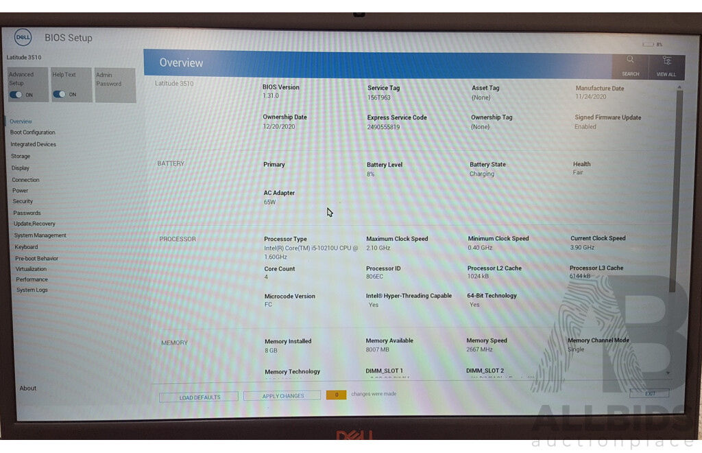 Dell Latitude 3510 10th Gen Intel Core i5 (10210U) 1.60GHz-4.20GHz 4-Core CPU 15.6-Inch FHD Laptop w/ Power Supply