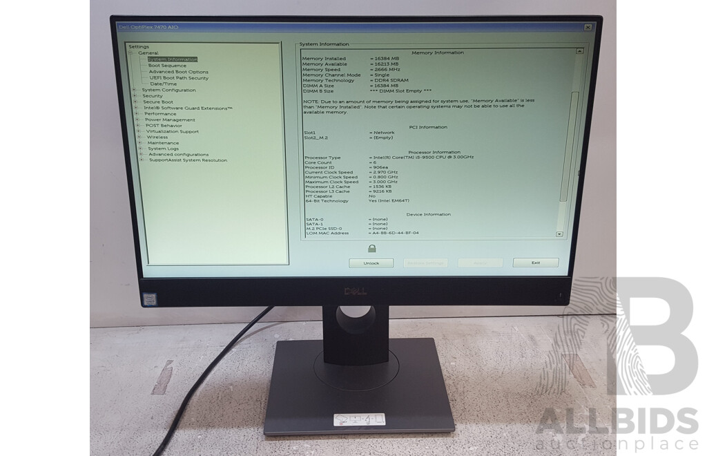 Dell OptiPlex 7470 AIO Intel Core i5 (9500) 3.00GHz-4.40GHz 6-Core CPU 23.8-Inch Touchscreen All-in-One Computer