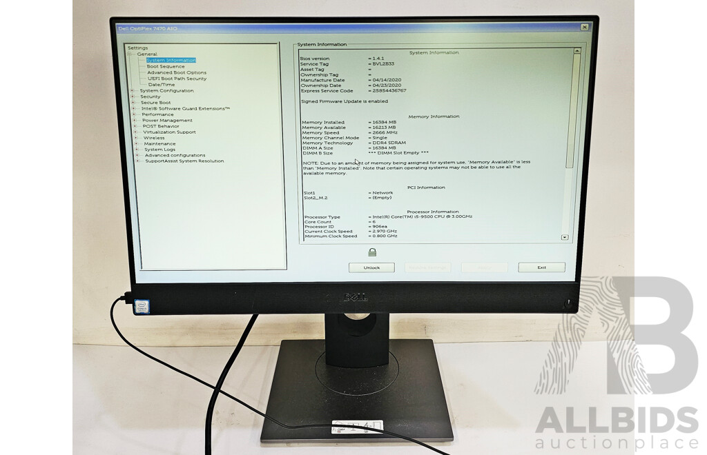 Dell OptiPlex 7470 AIO Intel Core i5 (9500) 3.00GHz-4.40GHz 6-Core CPU 23.8-Inch Touchscreen All-in-One Computer